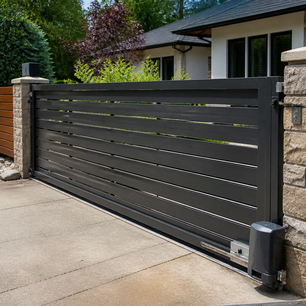 Sliding driveway gates